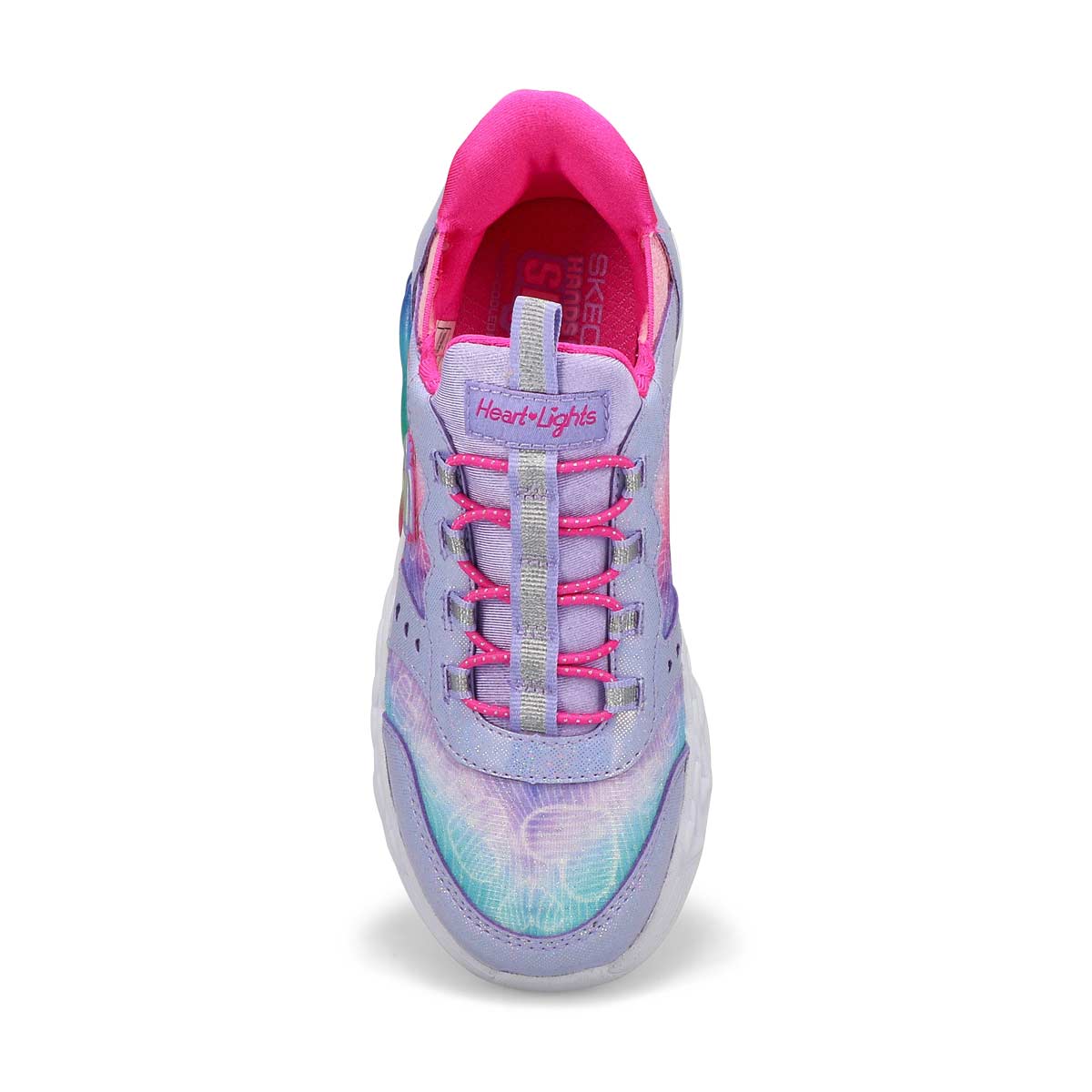 Girls Infinite Heart Lights Slip-Ins Sneaker - Lavender/Multi