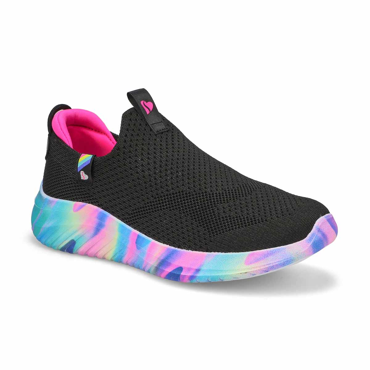 Skechers, Girls'  Ultra Flex 3.0 Blissful Bay Sneaker - Black Multi