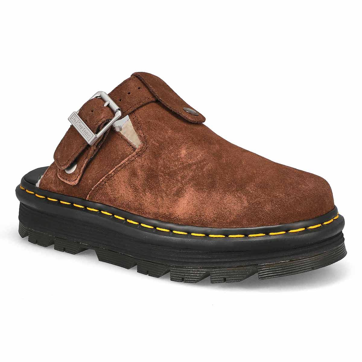 DrMartens, Unisex Zebzag Mule Warm Lined Suede Casual Clog - Brown