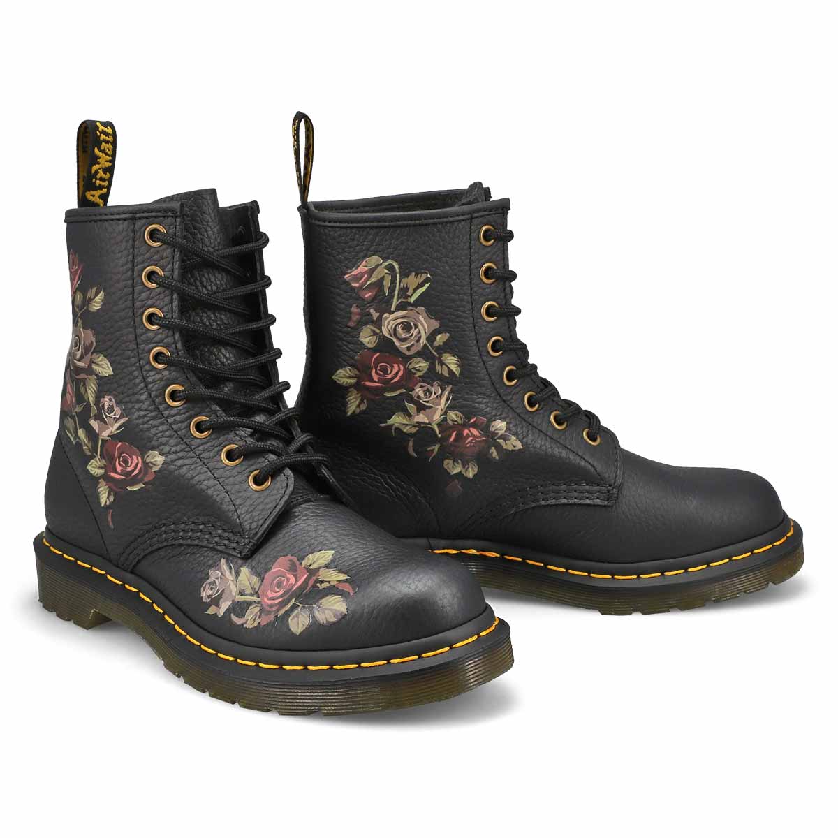 Womens 1460 Nappa 8-Eye Combat Boot - Decayed Roses