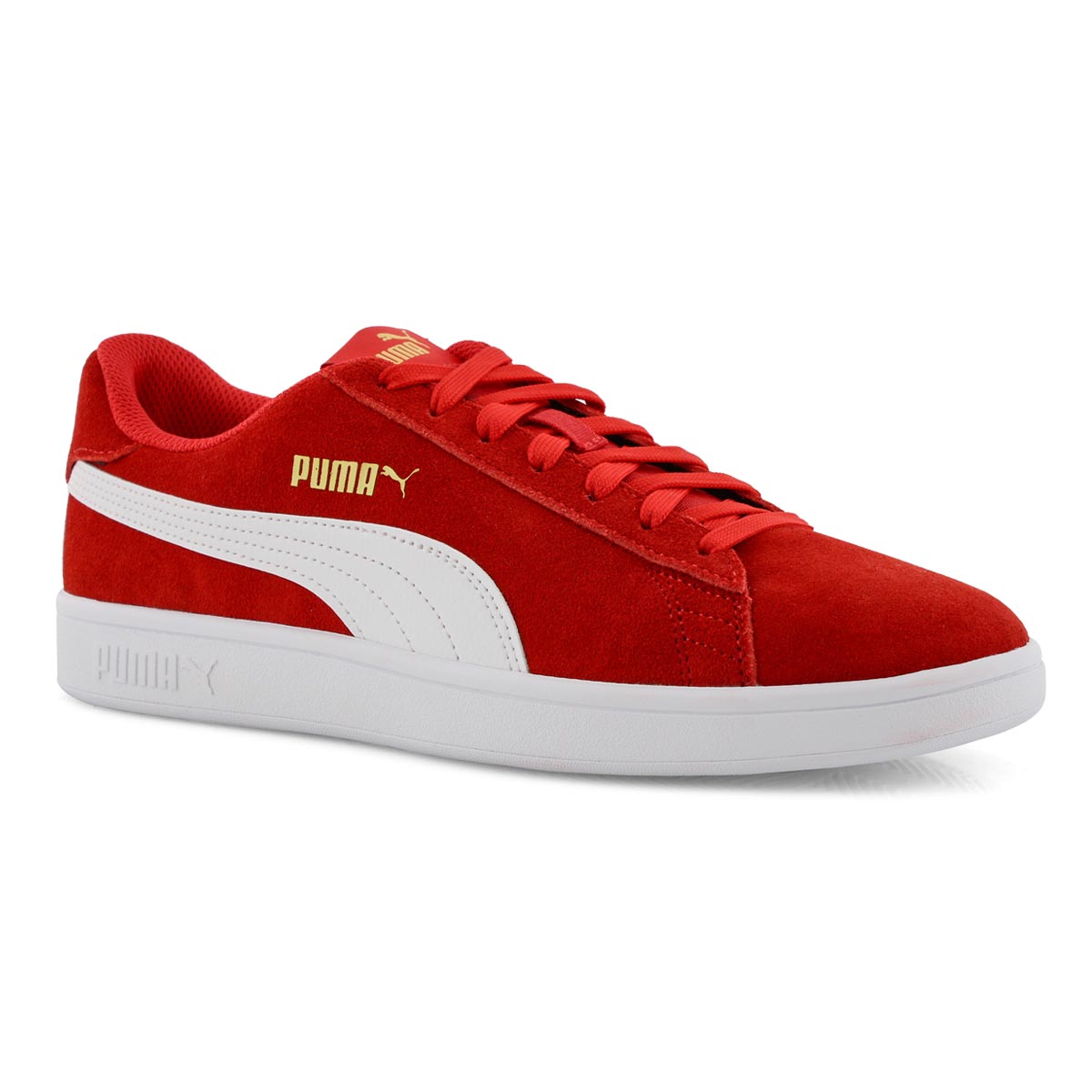 puma red white shoes