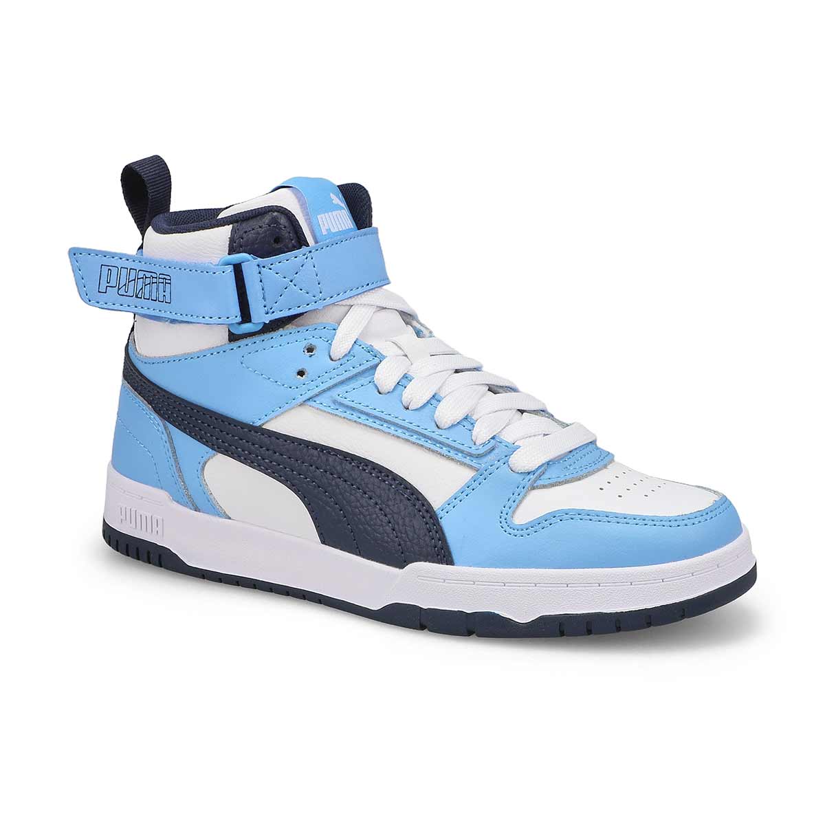 Kids  RBD Game Jr High Top Sneaker - White/Navy/Light Blue