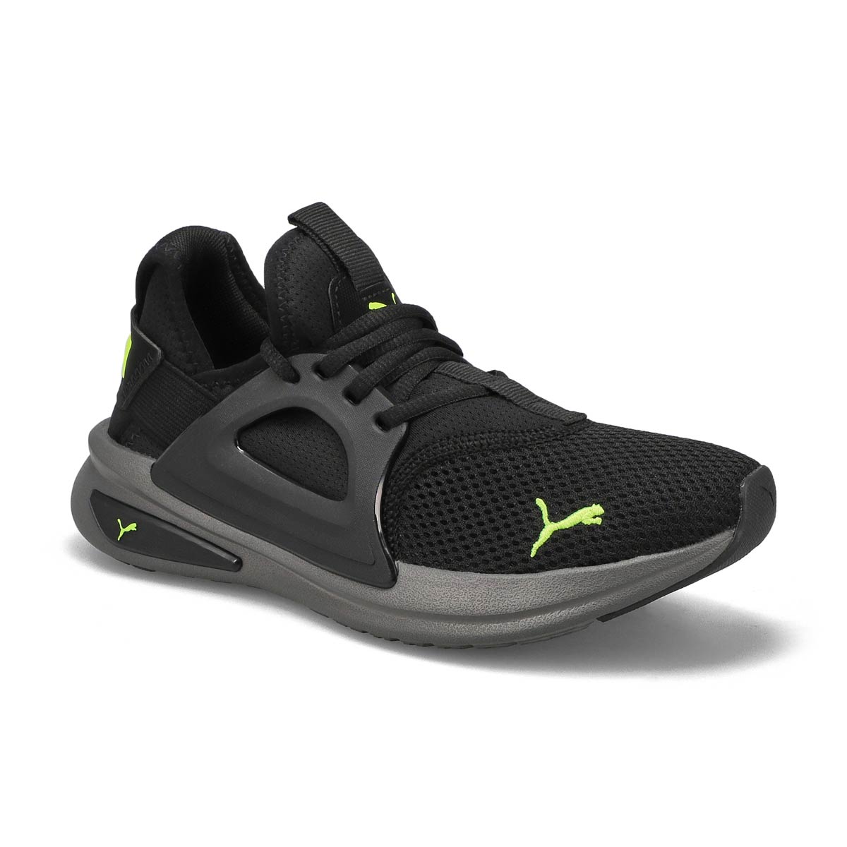 Puma, Baskets SOFTRIDE ENZO EVO JR, noir lime, garçons