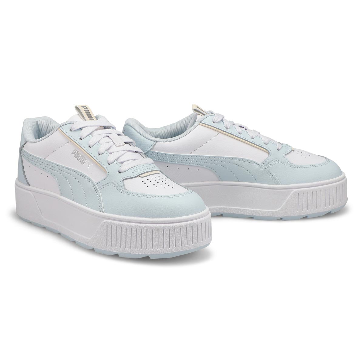 Ladies Karmen Rebelle Platform Sneaker- White/Dewdrop/Silver