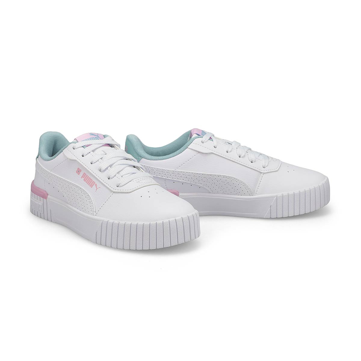 Girls Carina 2.0 Tropical Jr Sneaker - White/Turquoise/Grape