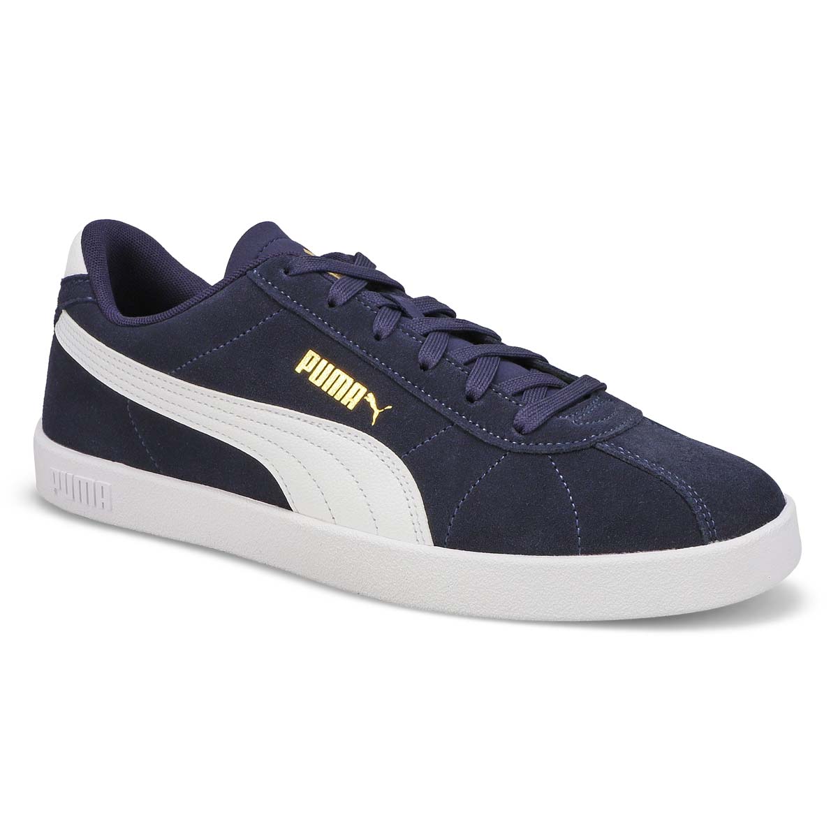 Puma, Men's Club ll Lace Up Sneaker - Navy White Gold