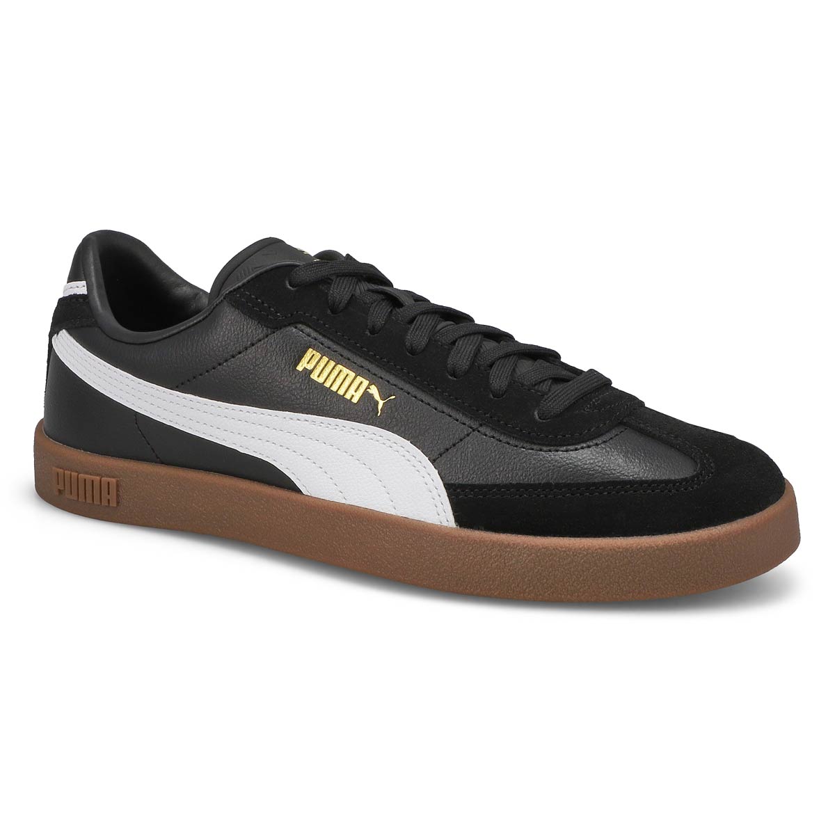 Puma, Men's Club Era ll Lace Up Sneaker - Black White Gold