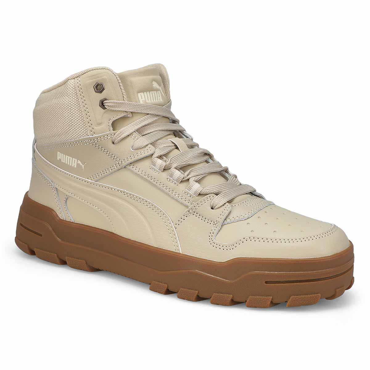 Puma, Men's  Rebound Abrupt Hi Top Sneaker - Desert Dust Alpine Snow Gum