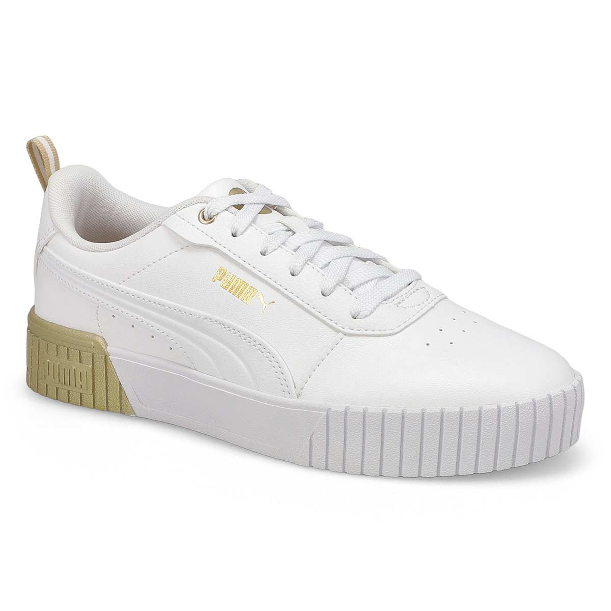 Puma, Women's Carina 2.0 Metallic Dream Lace Up Sneaker - White Matte Gold