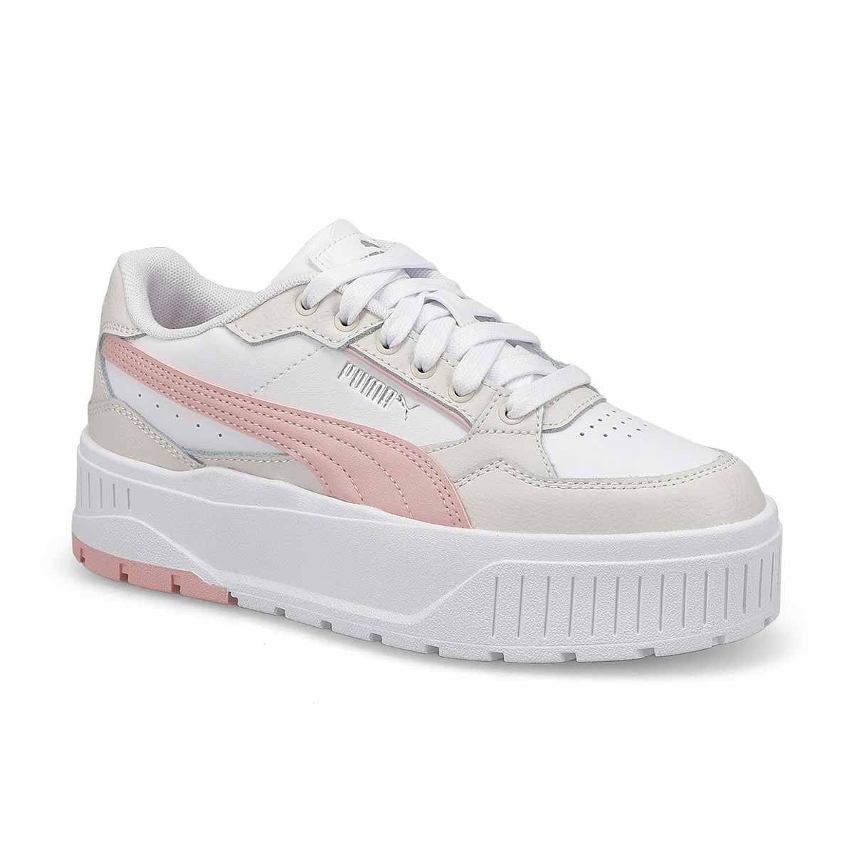 Puma, Girls'  Karmen II Idol Jr Platform Sneaker - White Mauve Mist Feather Gray