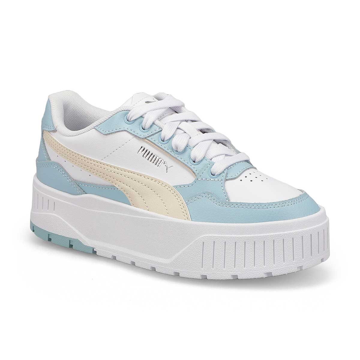 Puma, Girls'  Karmen II Idol Jr Platform Sneaker - White Alpine Snow Frosted Dew