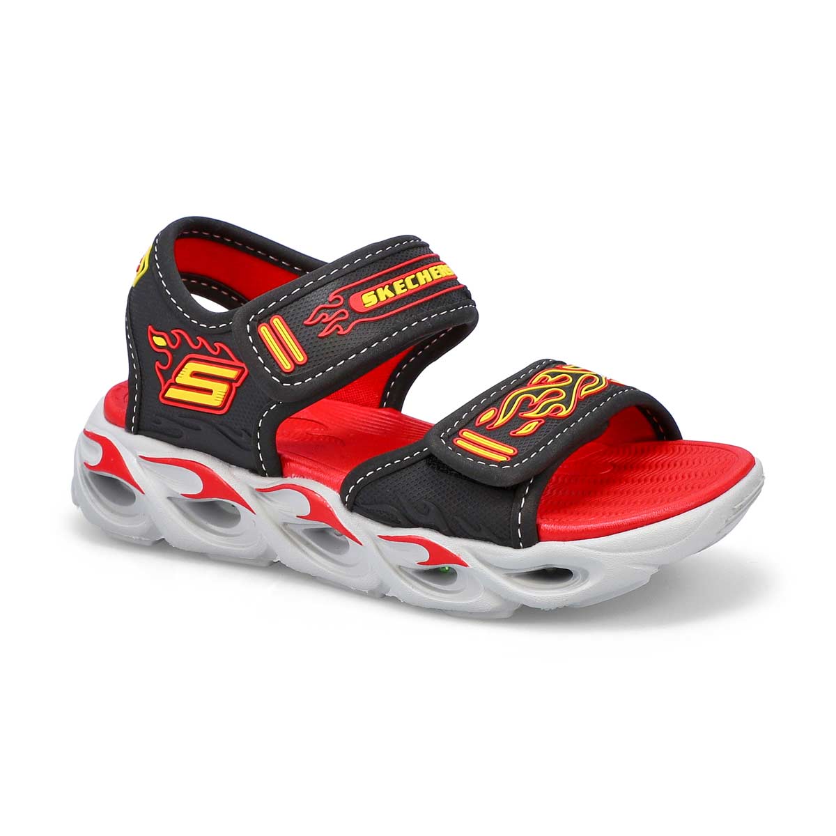 Skechers, Sandale à 2 brides THERMO-SPLASH, noir rouge, garçons