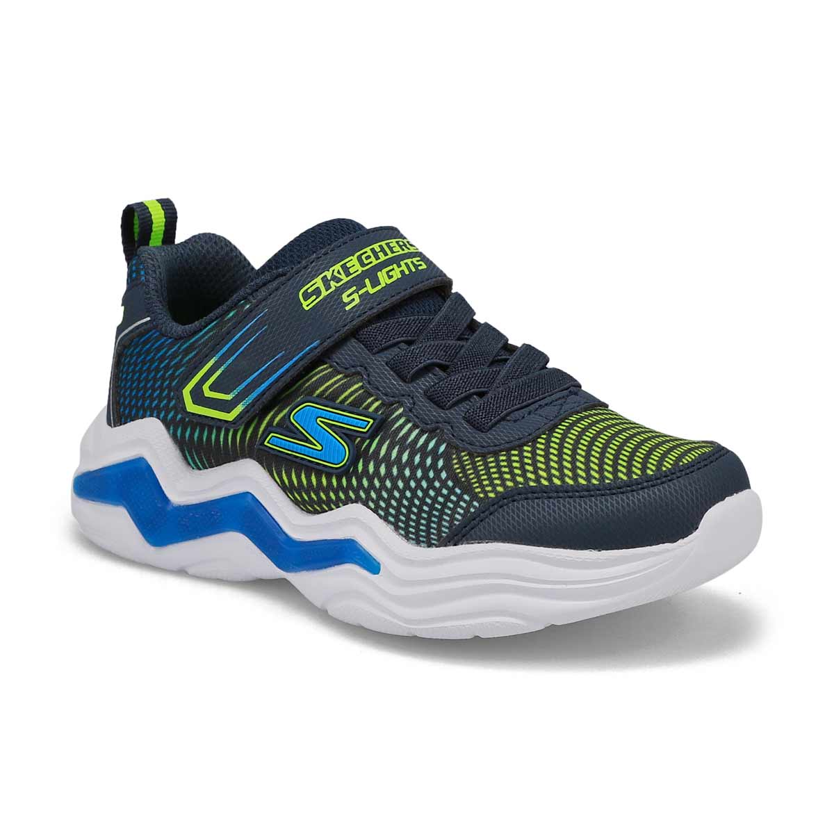 Skechers, Boys' Erupters IV Light Up Sneaker - Navy Lime