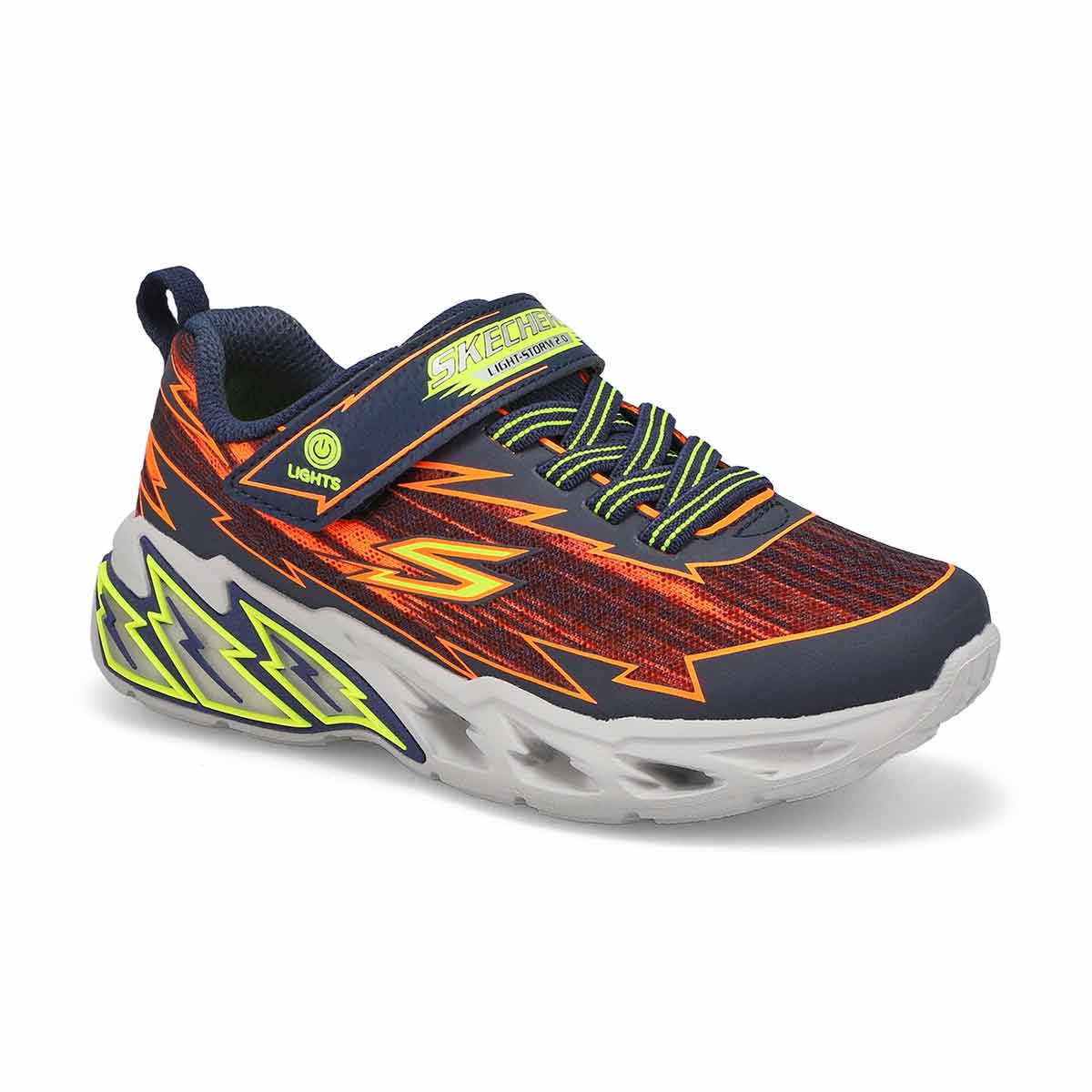 Skechers, Boys'  Light Storm 2.0 Sneaker - Navy Orange