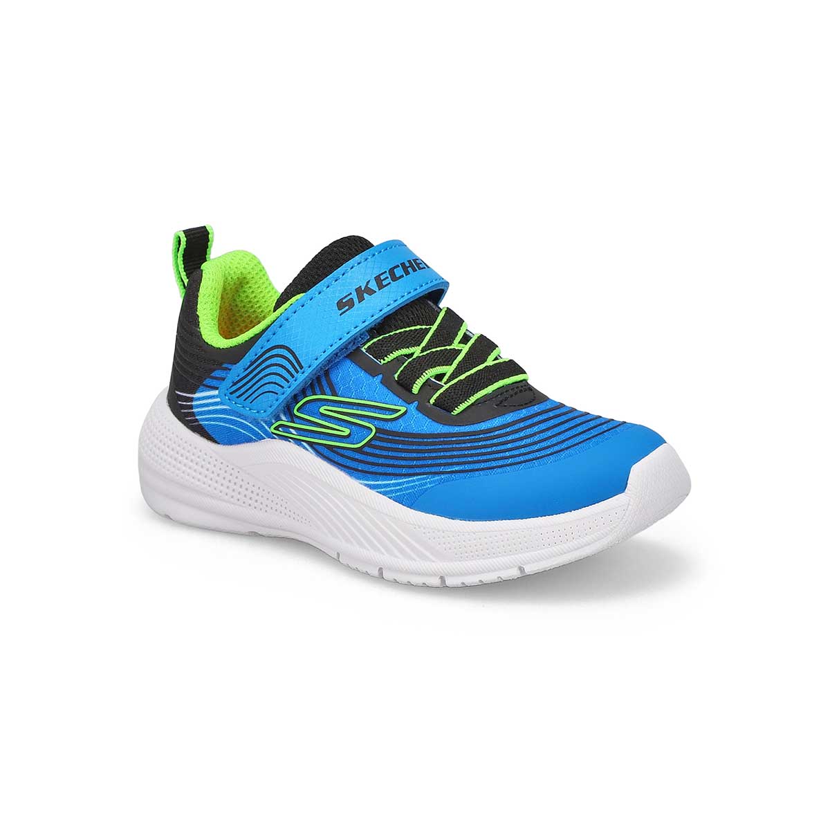 Skechers, Infants'  Microspec Advance Sneaker - Blue Lime