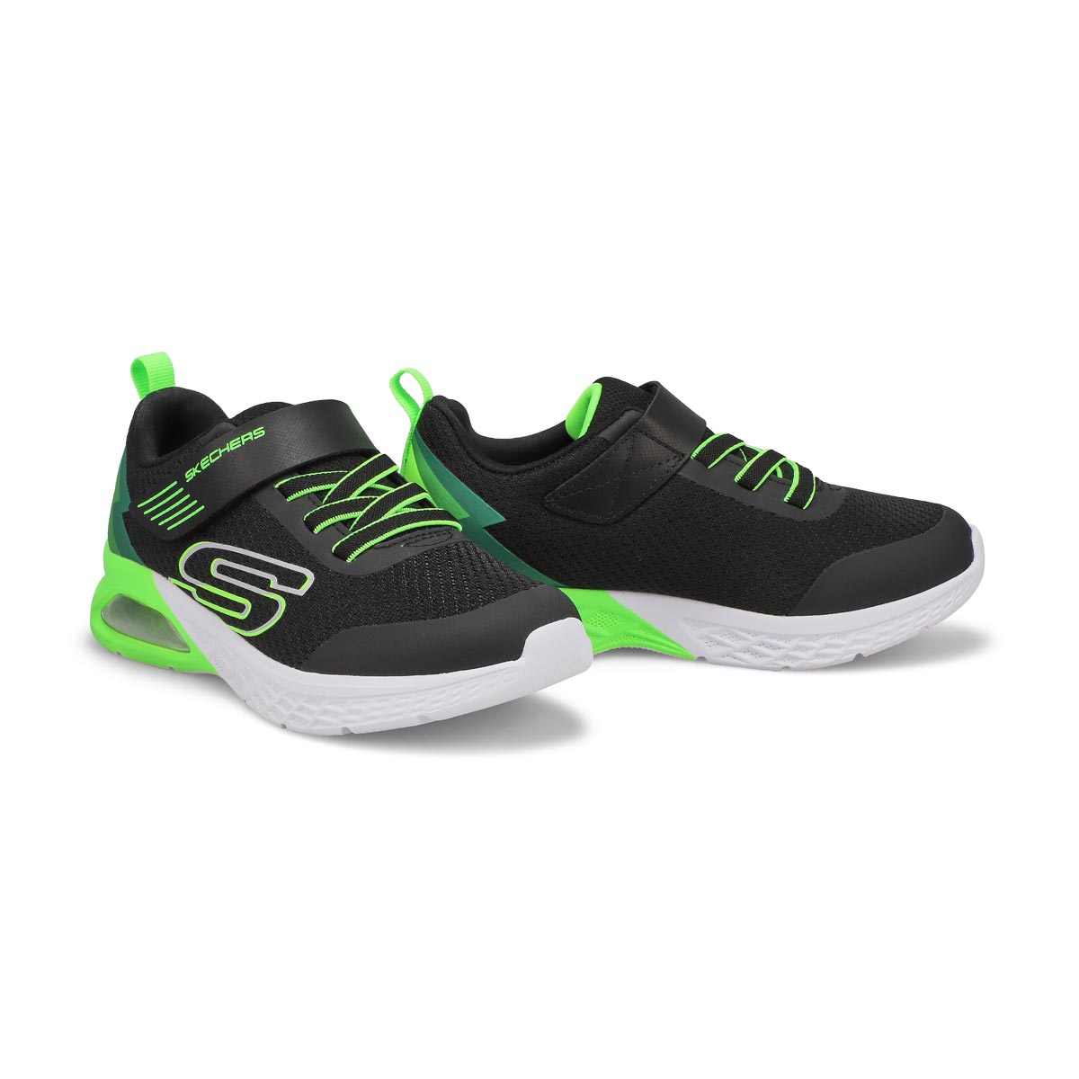 Boys  Microspec Max II Sneaker - Black/Lime
