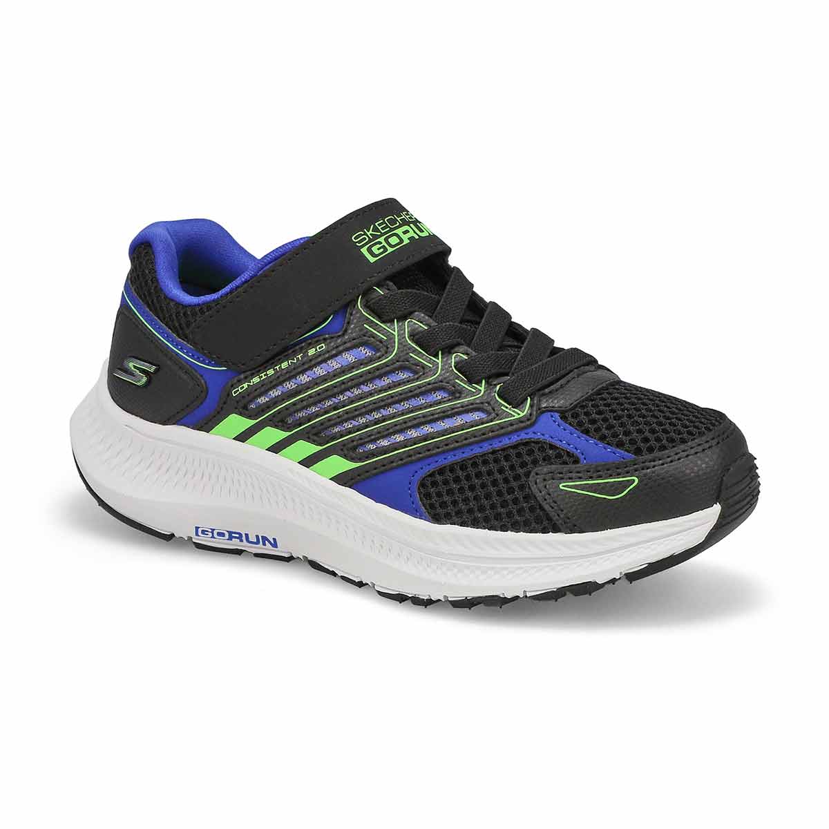 Skechers, Boys'  Go Run Consistent 2.0 Sneaker - Black Blue Lime