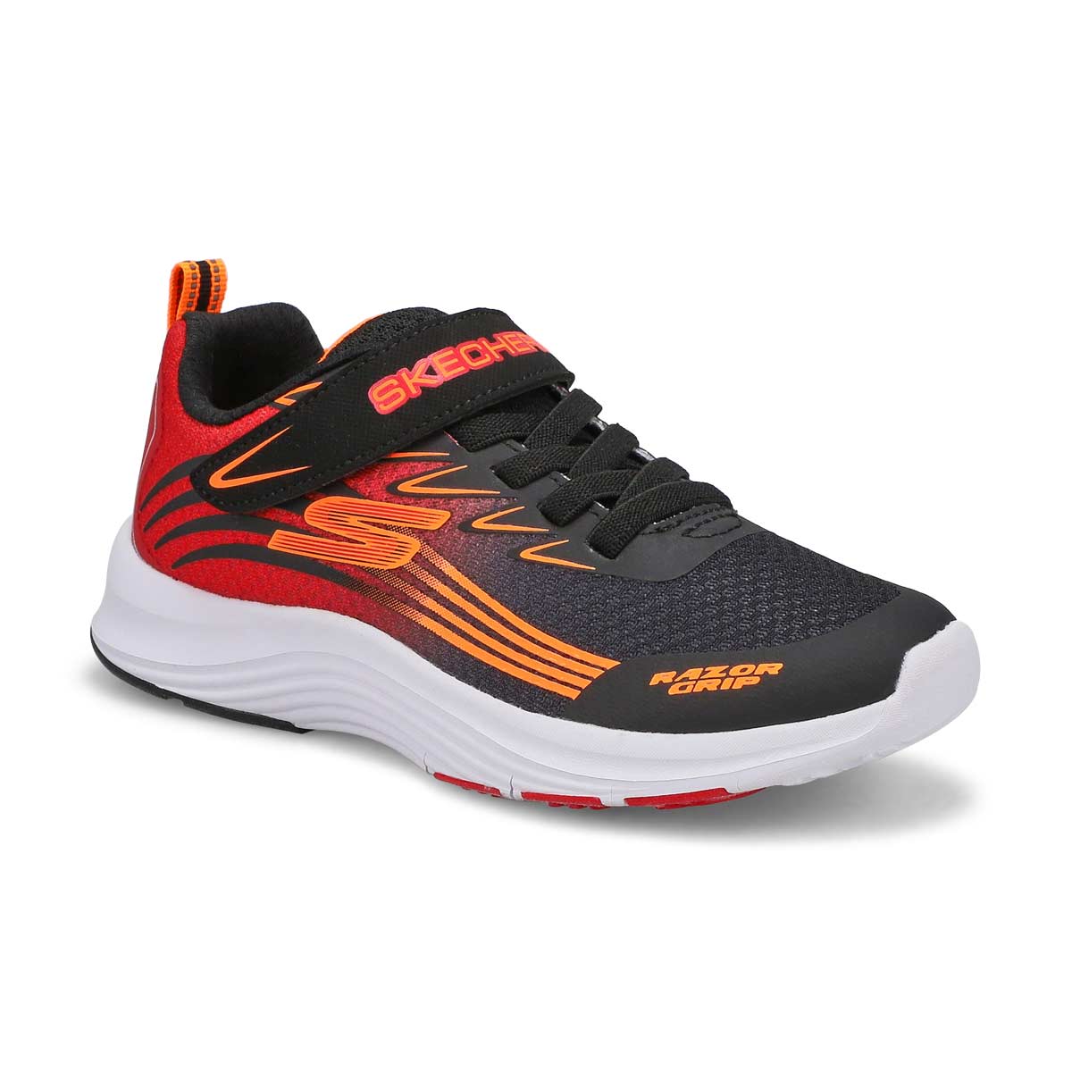 Skechers, Boys' Razor Grip Sneaker - Black Red