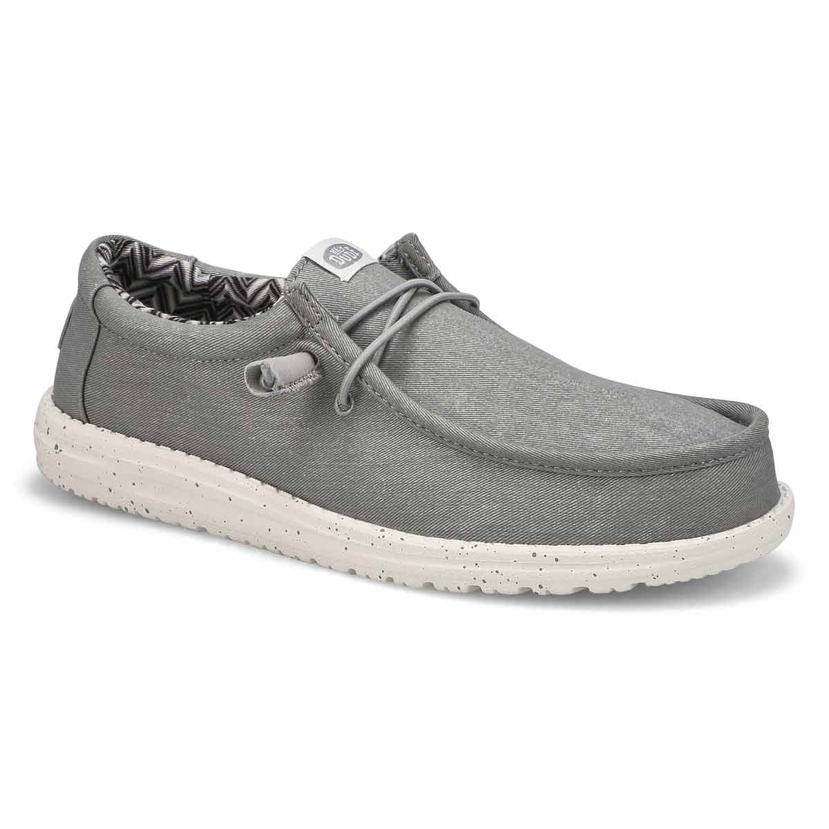 Heydude, Heydude, Men's Wally Stretch Canvas Casual Shoe -  Light Grey