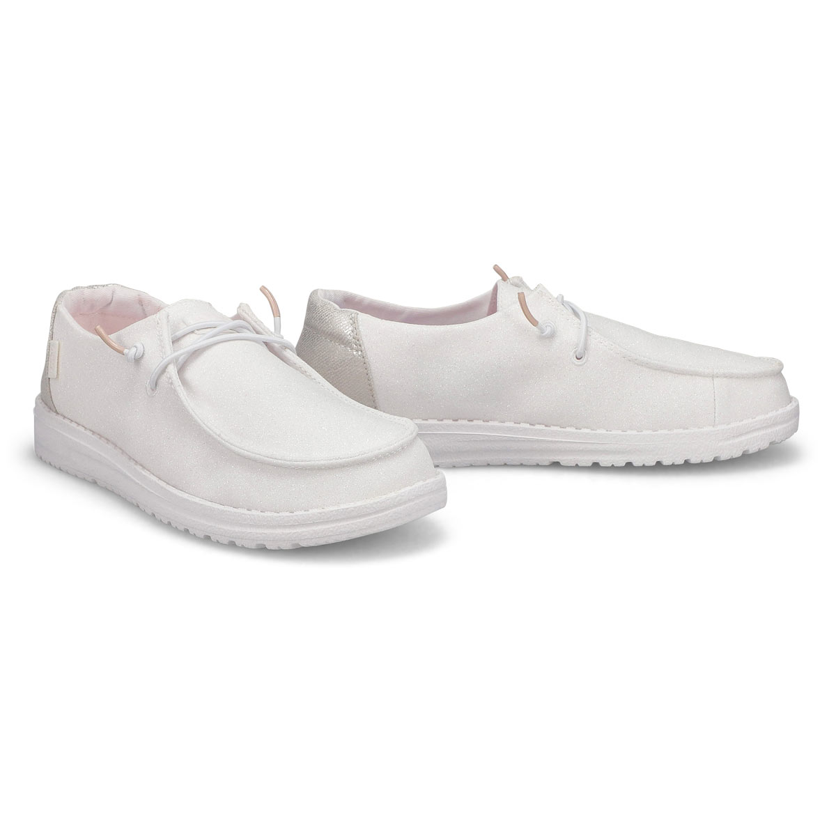 Womens Wendy Metallic Sparkle Casual Shoe - White