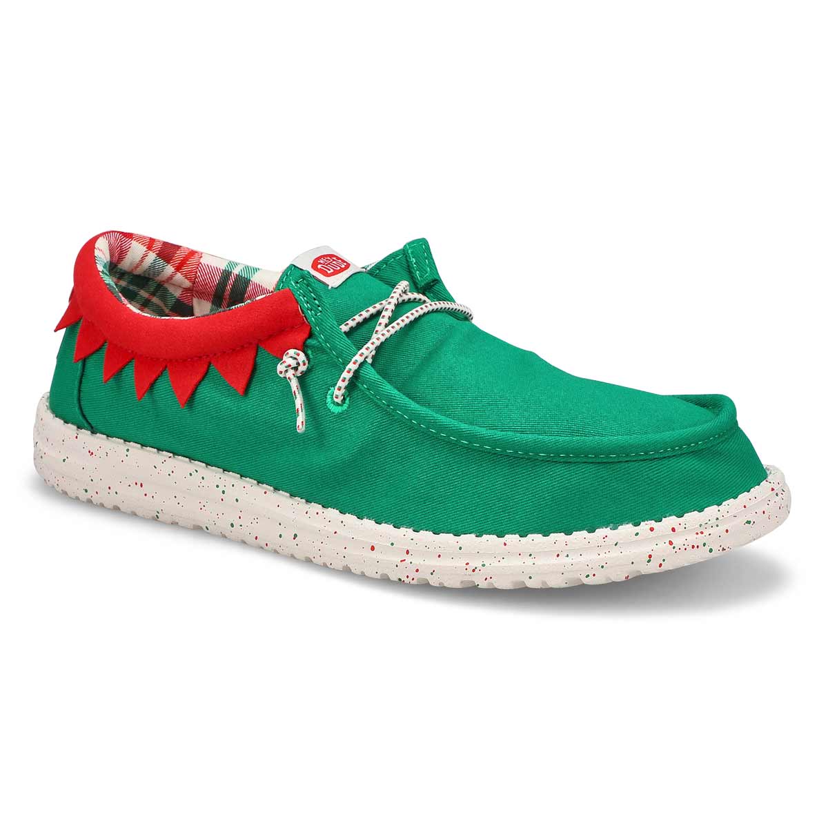 Heydude, Men's Wally Holiday Elf Casual Shoe - Green Red