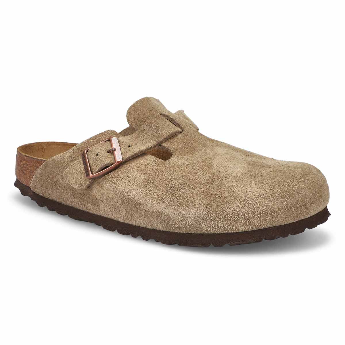 Birkenstock, Sabot étroit avec assise souple BOSTON SOFT FOOTBED, taupe, femmes