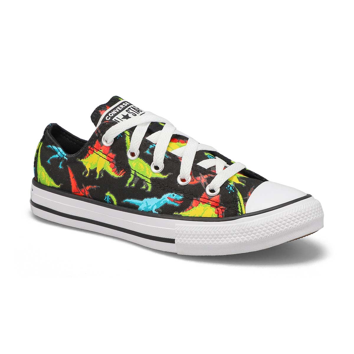 Converse, Boys' ylor All Star Dinoverse Sneaker - Black Multi