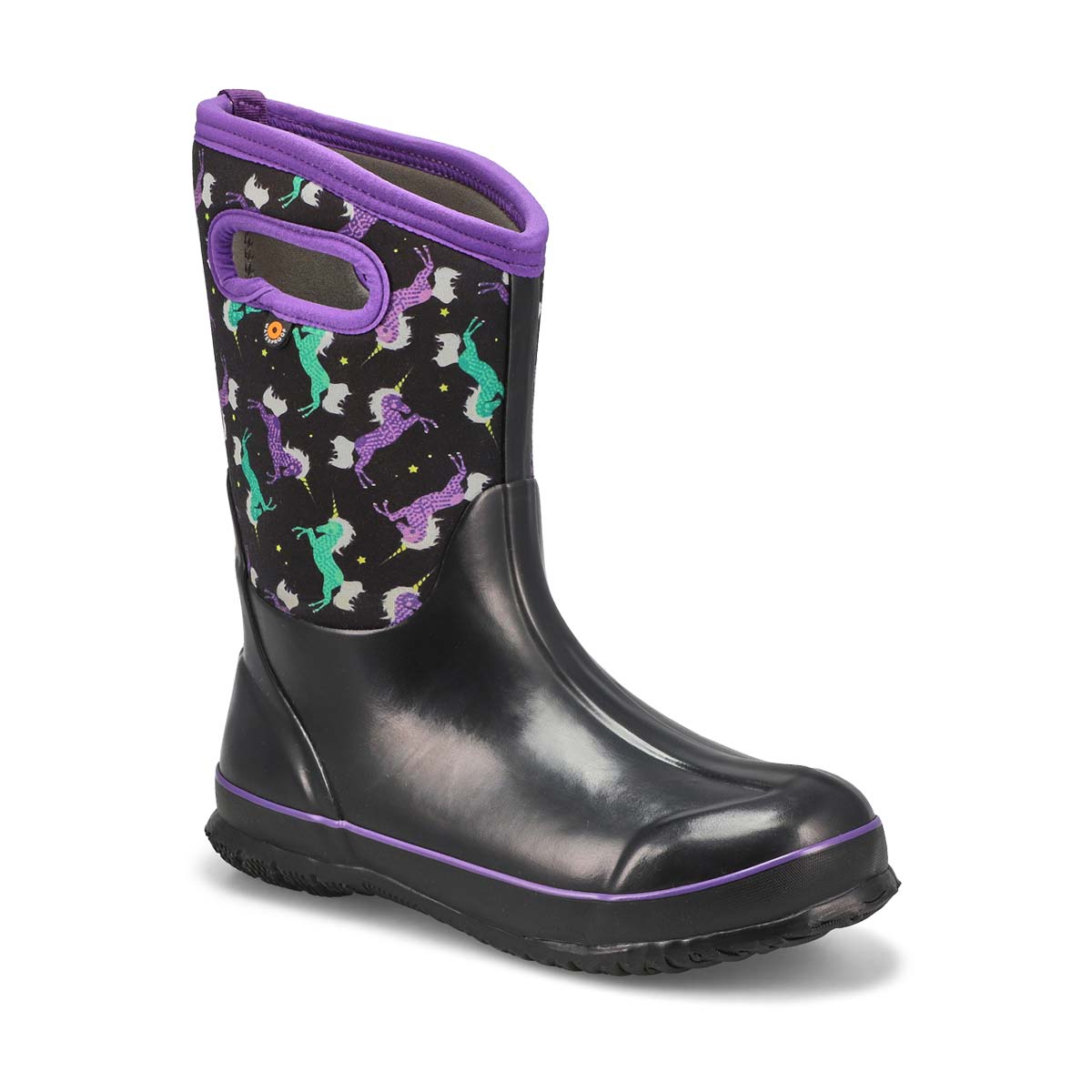 Bogs, Bogs, Botte imperméable CLASSIC UNICORNS noire filles