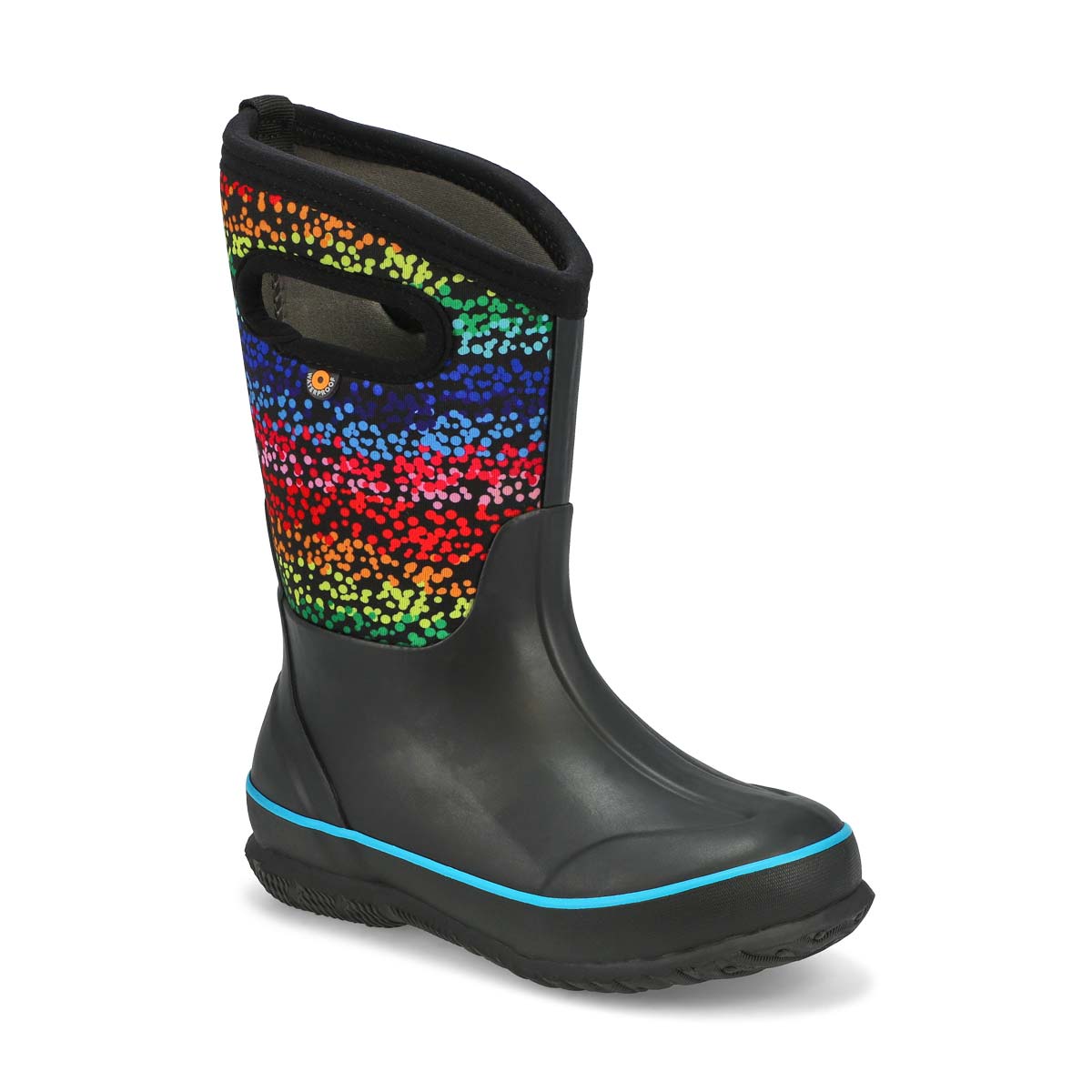 Bogs, Bogs, Botte imperméable CLASSIC RAINBOW, noir, filles