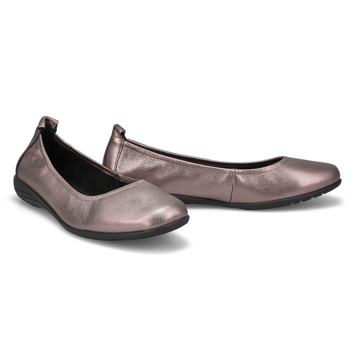 Womens  Fenja 01 Leather Ballerina Flat - Basalt