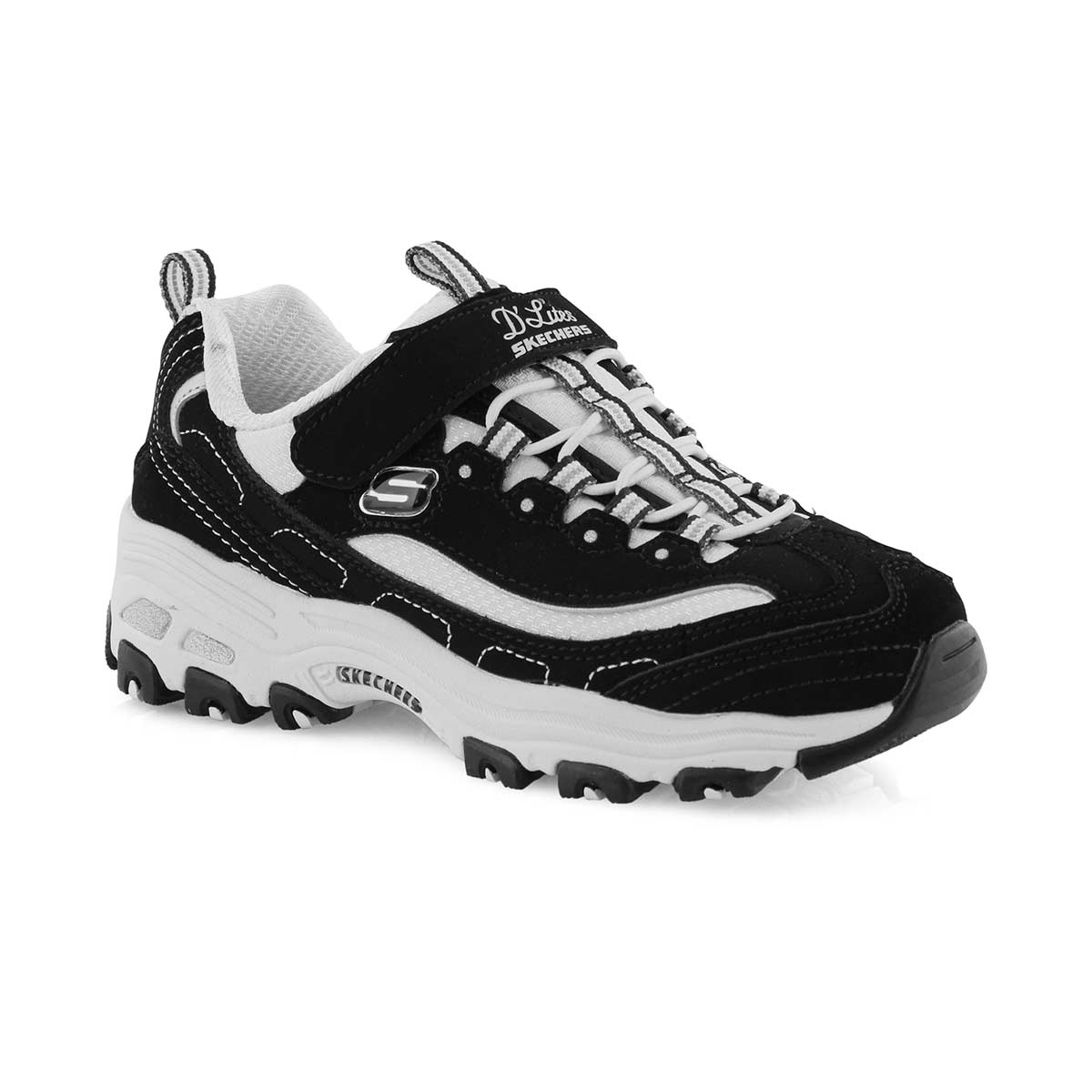 girls black skechers