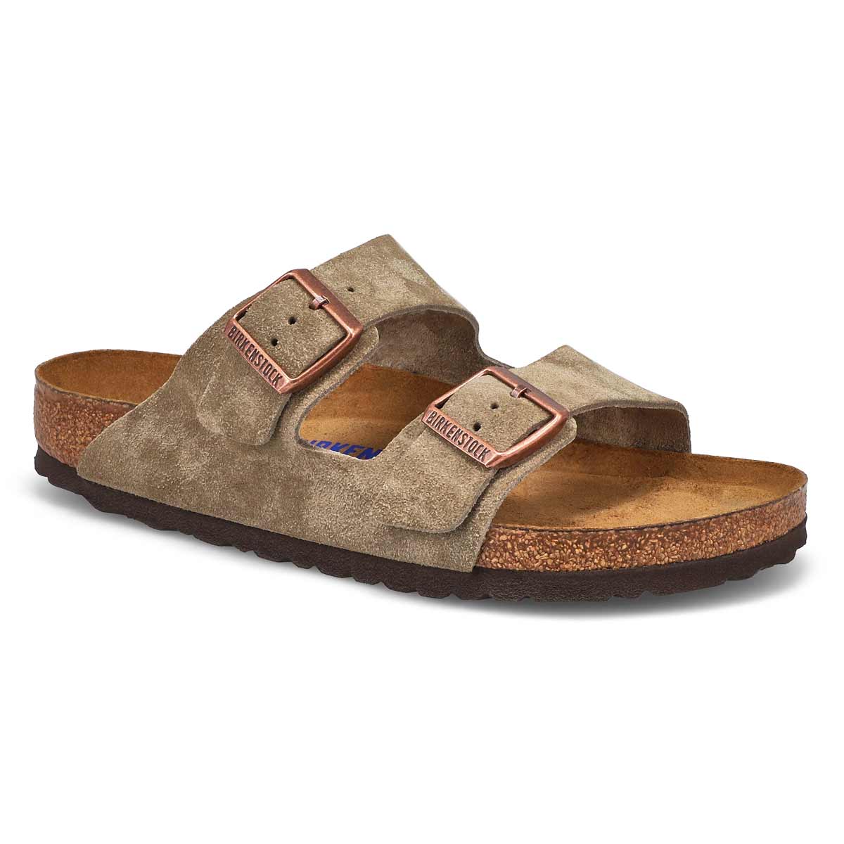 Birkenstock, Sandale à 2 brides avec assise souple ARIZONA SOFT FOOTBED, taupe, femmes