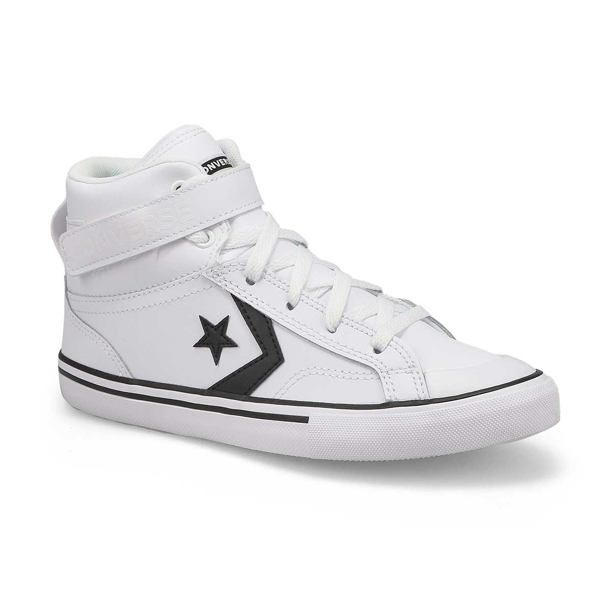 Converse, Baskets en cuir CHUCK TAYLOR ALL STAR PRO BLAZE STRAP LEATHER, blanc noir, garçons