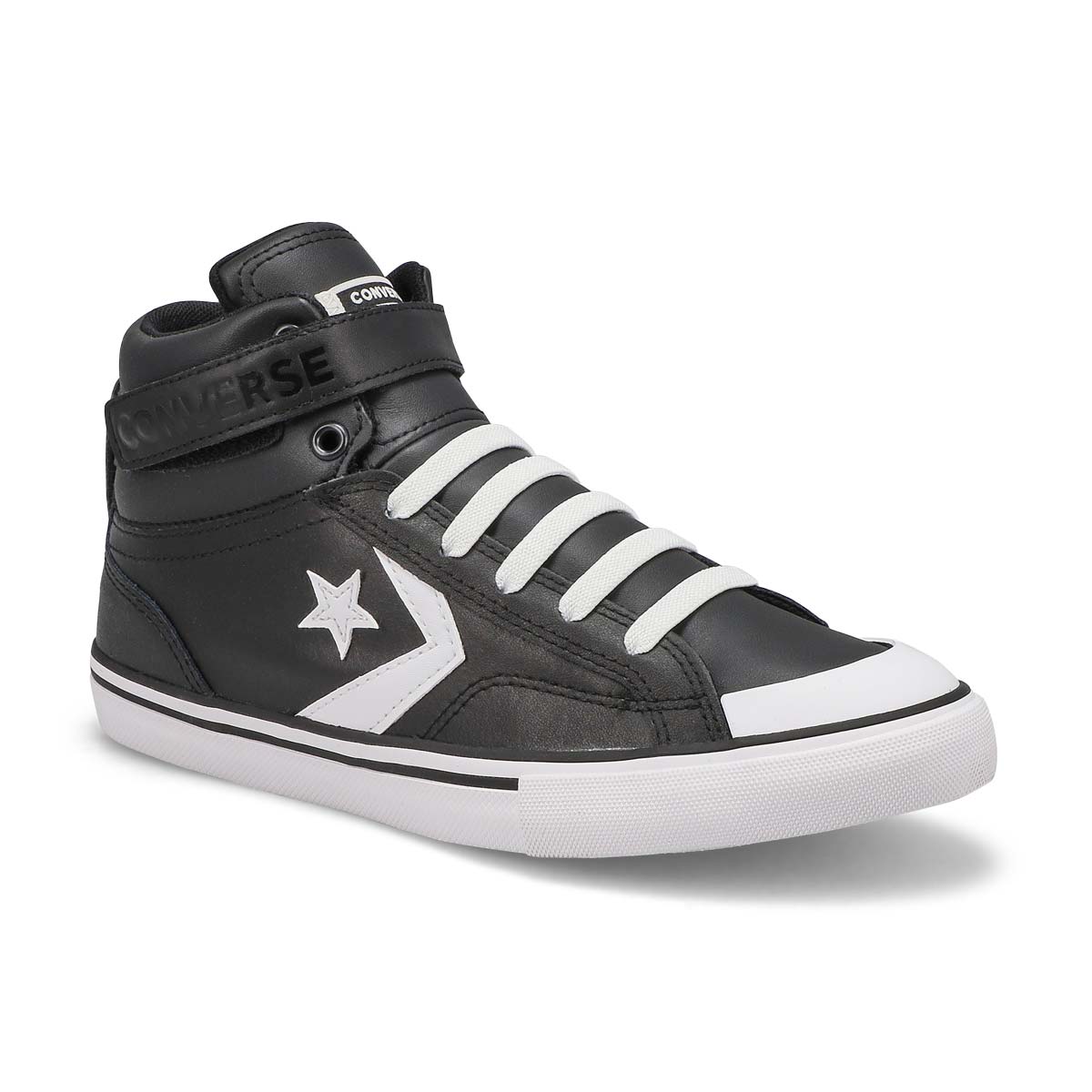 Converse, Baskets en cuir CHUCK TAYLOR ALL STAR PRO BLAZE STRAP LEATHER, noir blanc, garçons