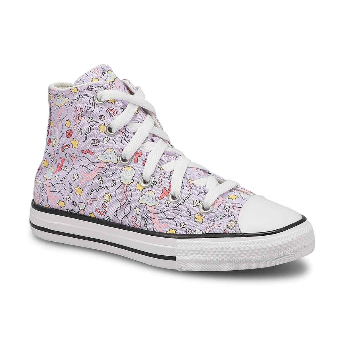 Converse, Girls' Chuck Taylor All Star Majestic Mermaids Hi Sneaker - Violet