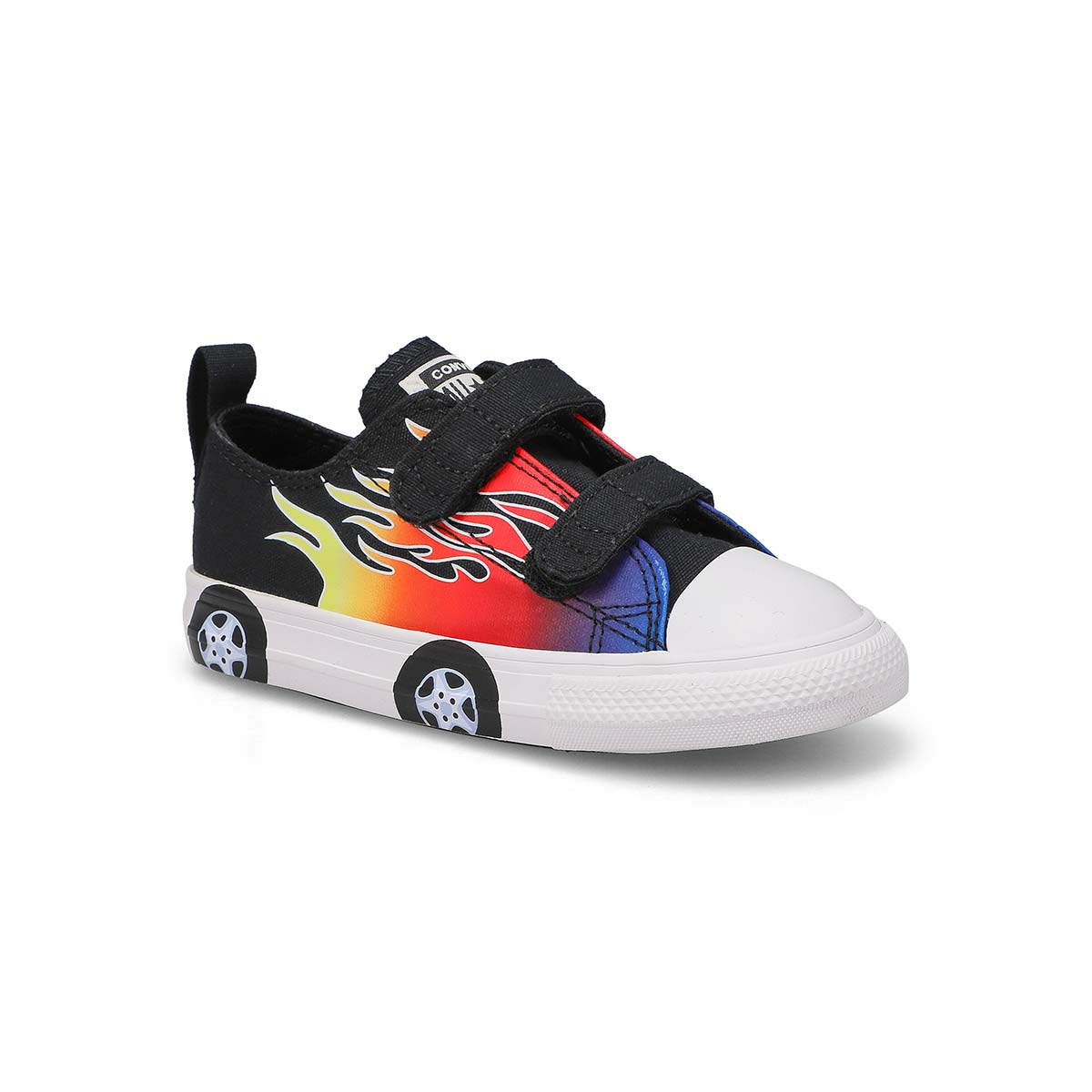 Converse, Infants' Chuck Taylor All Star 2V Cars Sneaker - Black Black White