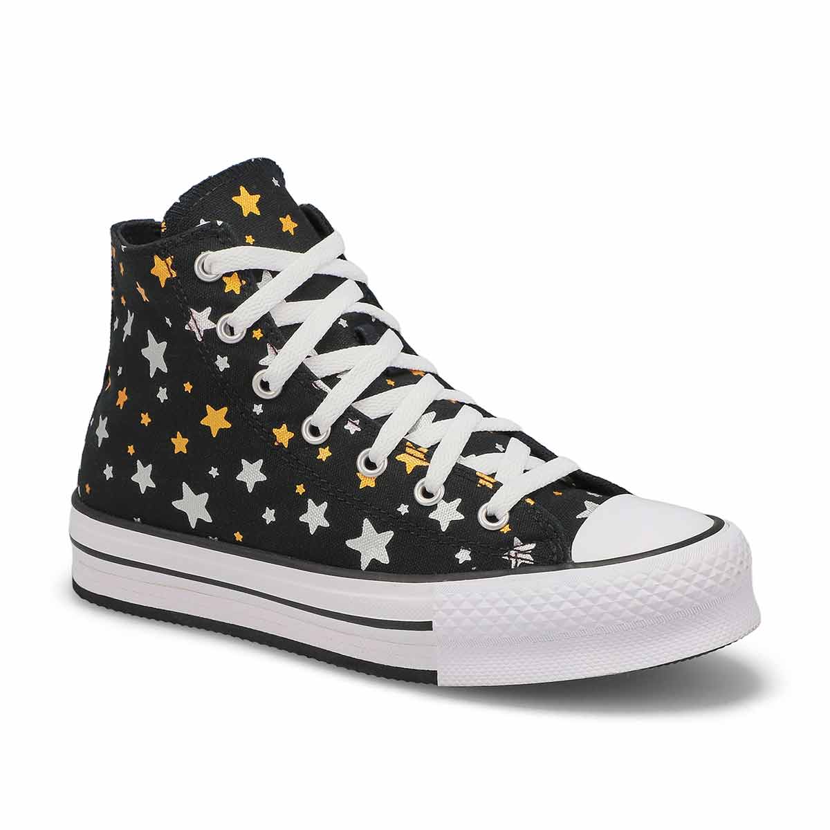 Converse, Girls Chuck Taylor All Star Eva Lift Platform Sneaker - Black Silver