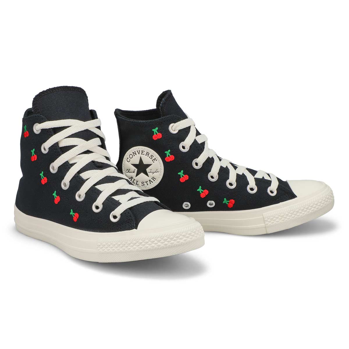 Womens Chuck Taylor All Star Cherry On Hi Top Sneaker - Black/Egret/Red
