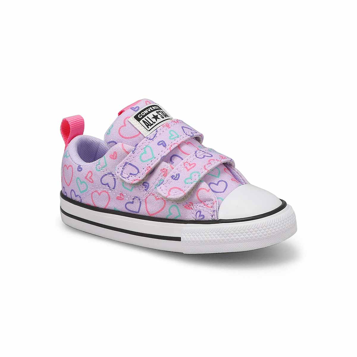 Converse, Converse, Baskets CHUCK TAYLOR ALL STAR RAVE 2V HAPPY HEARTS, vapeur violette rose oups blanc, bébés