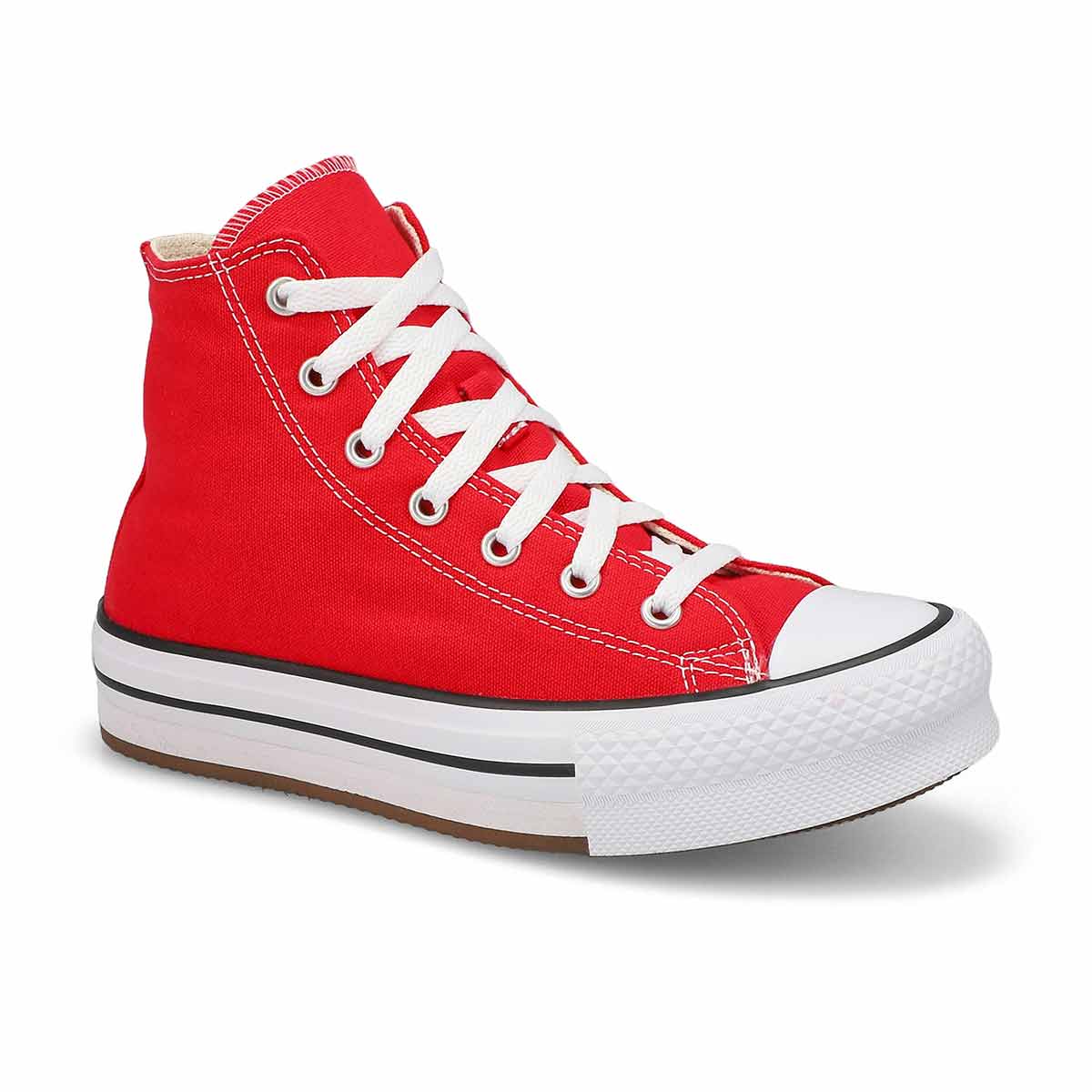 Converse, Baskets plateforme à tige haute CHUCK TAYLOR ALL STAR EVA LIFT, rouge blanc noir, filles