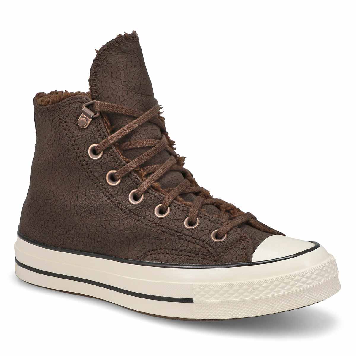 Converse, Baskets hautes en cuir CHUCK 70 DISTRESSED, papyrus taupe classique aigrette, femmes