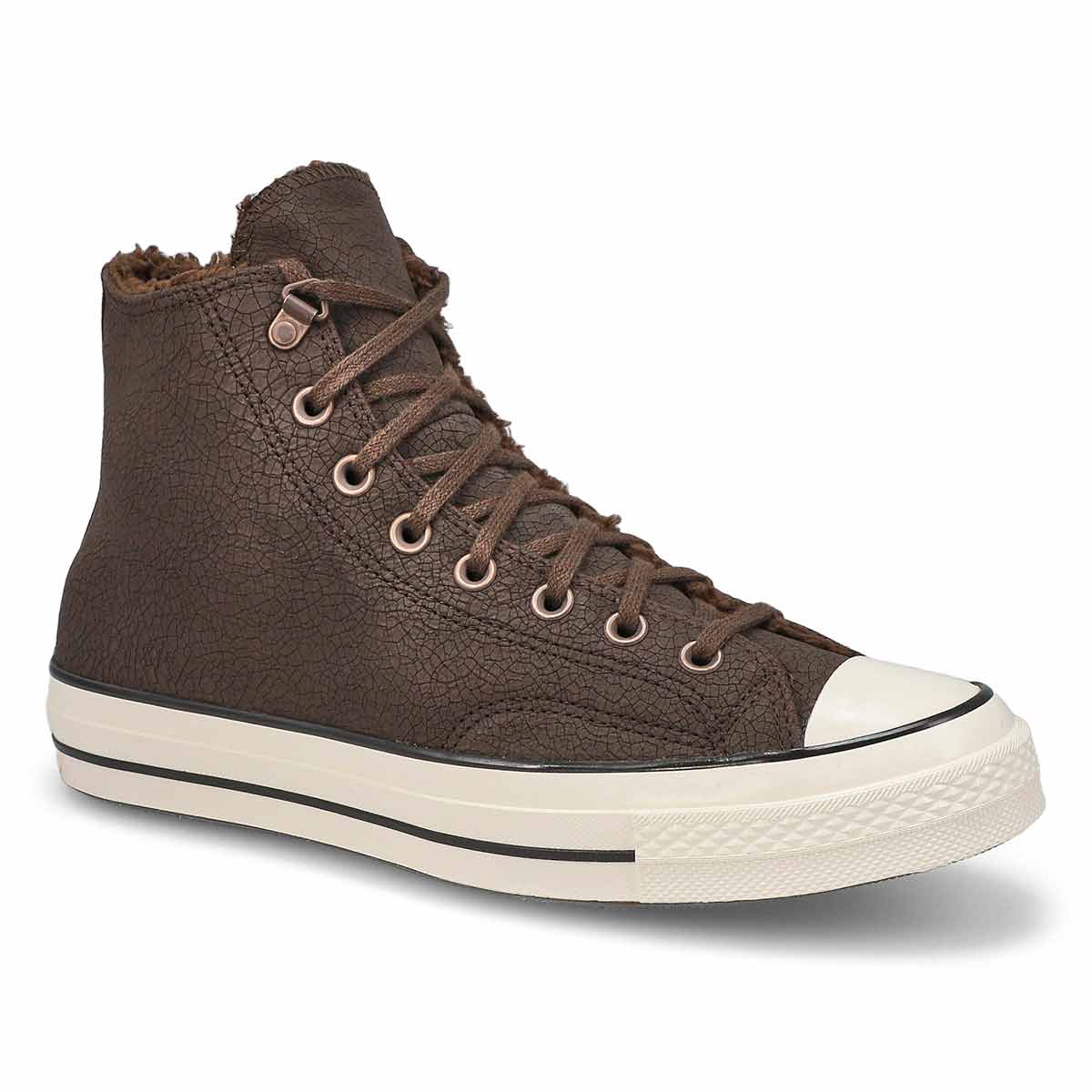 Converse, Men's Chuck 70 Distressed Leather Hi Top Sneaker - Papyrus Classic Taupe Egret