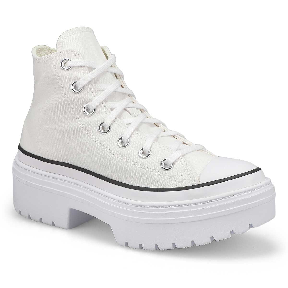 Womens Chuck Taylor All Star Heel Foundation Platform Sneaker - White/Black/Egret