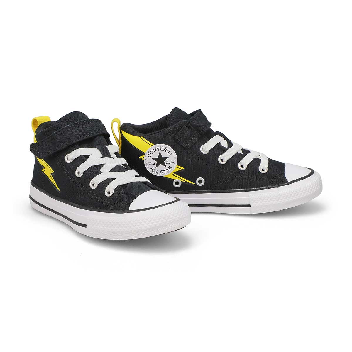 Boys Chuck Taylor All Star Malden Street Converse Bolts Mid Sneaker - Black/Golden Wren/White