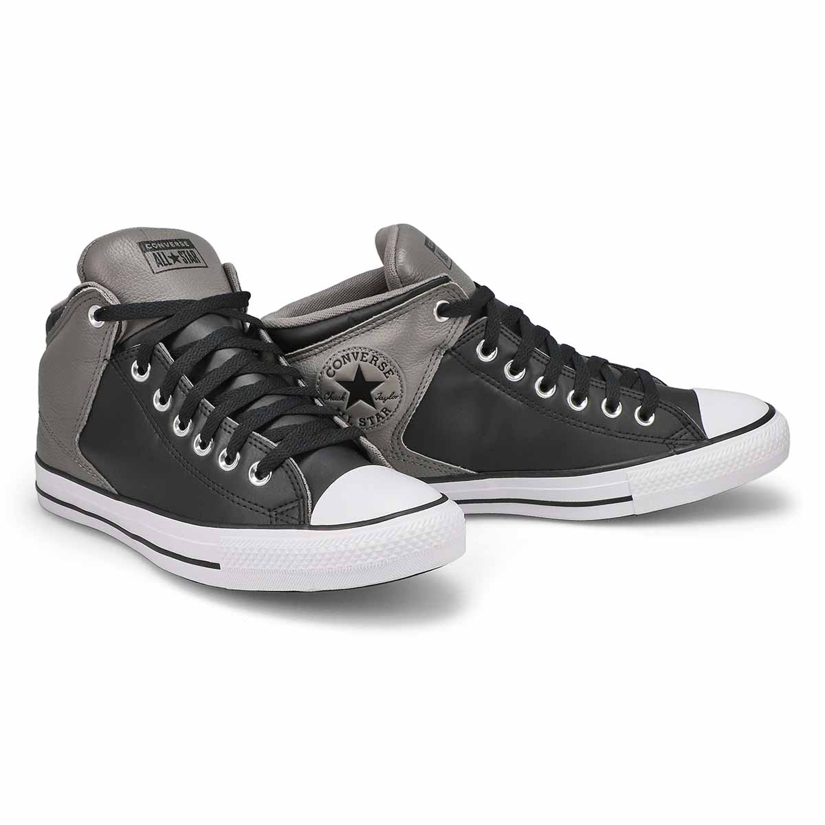 Mens Chuck Taylor All Star High Street Mid Sneaker - Black/ Sharkskin/ White