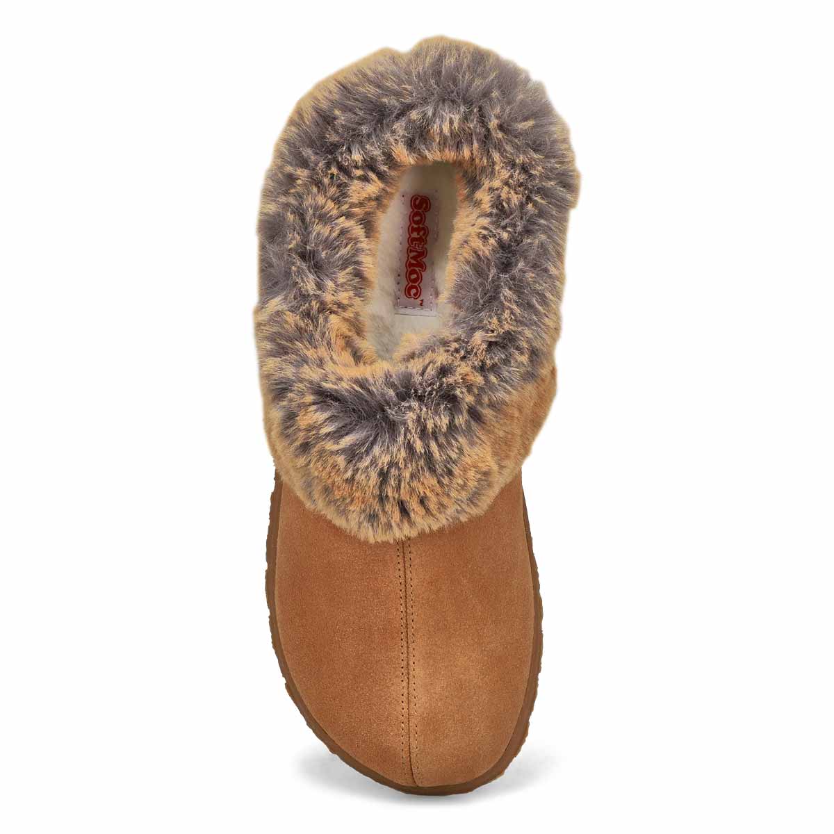 Womens  Beth Open Back Suede Slipper - Latte