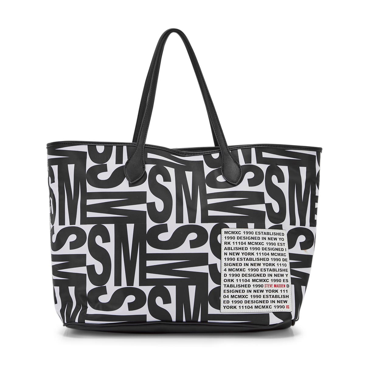 steve madden bag black and white