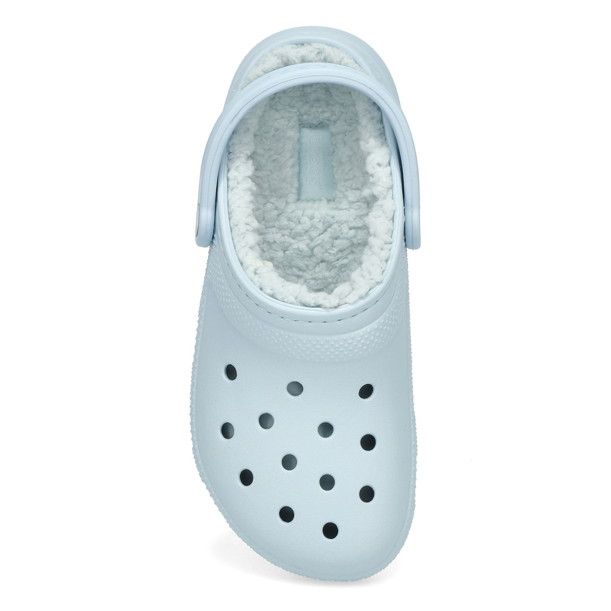 mineral blue fur lined crocs