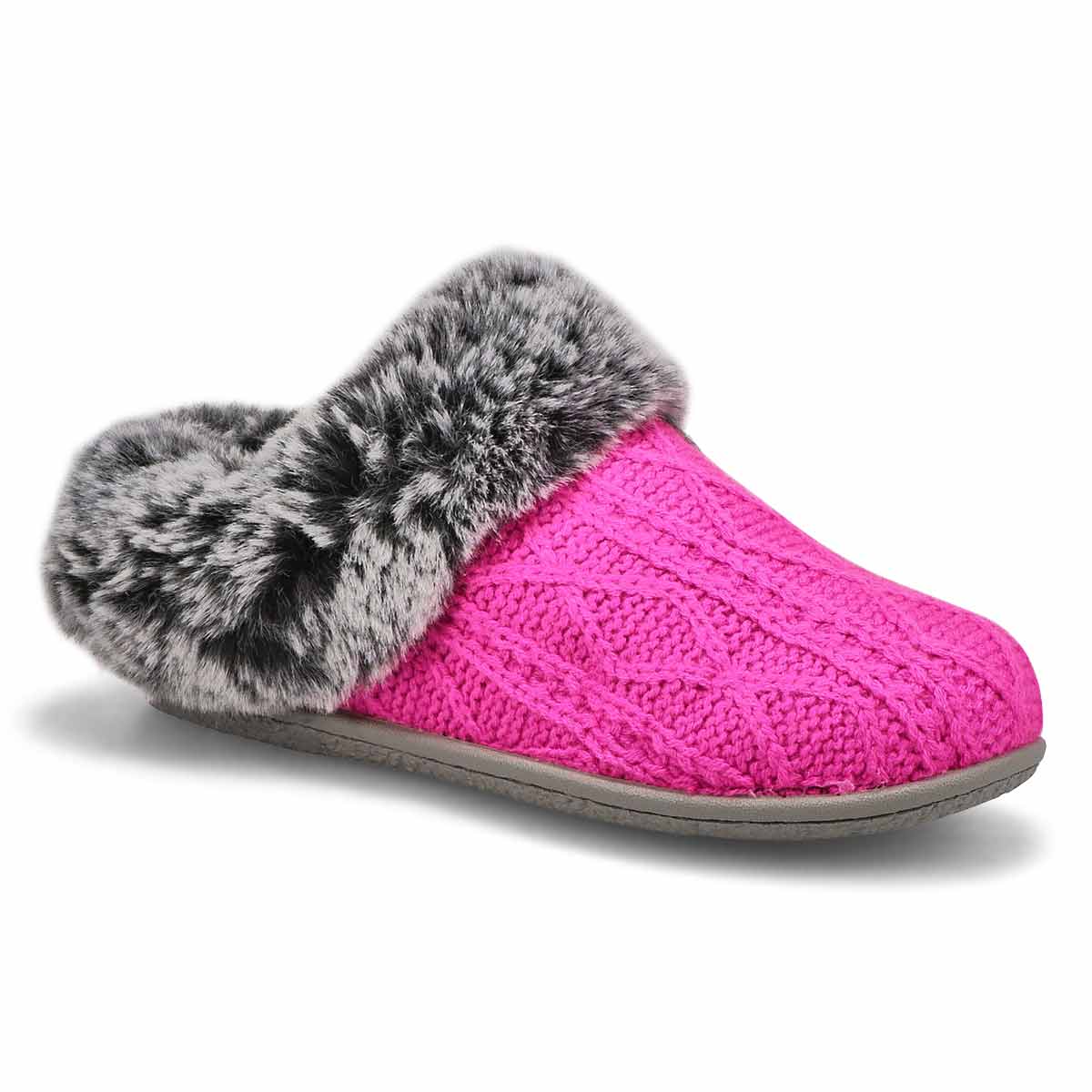 SoftMoc, Pantoufle en tricot et similifourrure CLIPPER, fuchsia, femmes