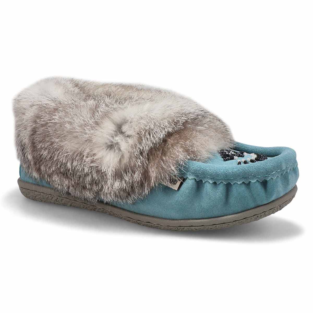 SoftMoc, Women's Cute 5 Rabbit Fur SoftMocs - Blue